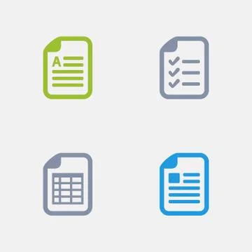 Document Types - Granite Icons Illustrazione stock
