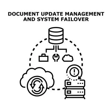 Document update management and system failover concept Stock Illustration