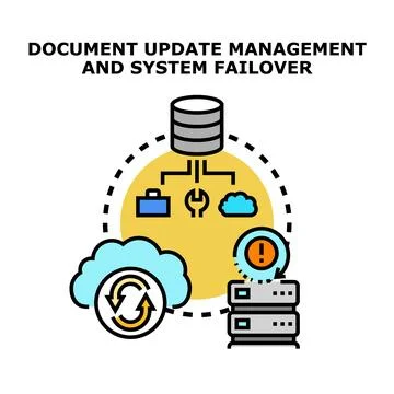 Document update management and system failover concept Stock Illustration