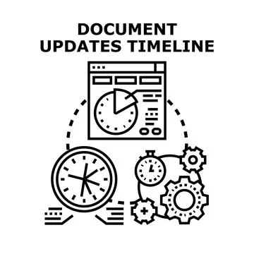 Document updates timeline process scheduling management 库存插图