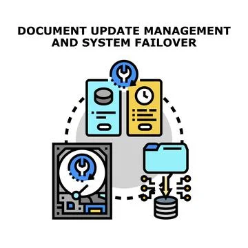 Document updating management and system failover Stock Illustration