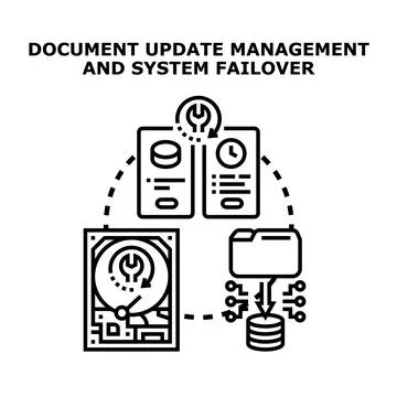 Document updating management and system failover Stock Illustration