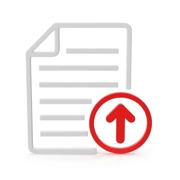 Document upload icon 3d render Illustrazione stock