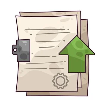 Document upload illustration Stock Illustration