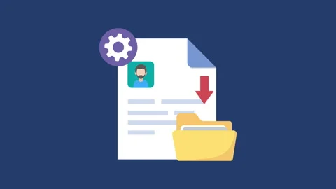 Document with user profile, File organization 2d Animation with Alpha Matte Stock Footage 335341827