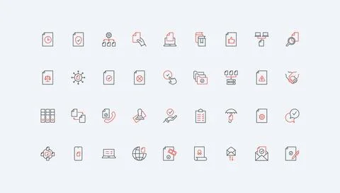 Document validation, certificate guarantee and agreement approve, confirm line Stock Illustration