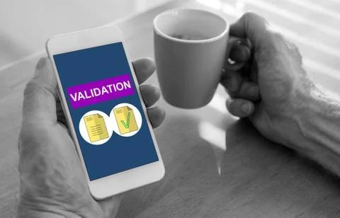 Document validation concept on a smartphone Stock-Fotos