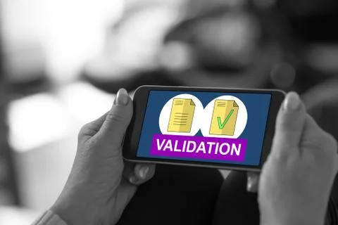 Document validation concept on a smartphone Stock Photos
