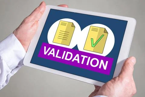 Document validation concept on a tablet 스톡 사진