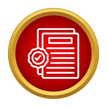 Document validation icon representing approval or certification Stock Illustration