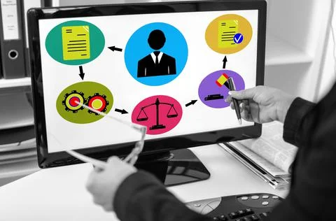 Document validation process concept on a computer monitor Stock Photos