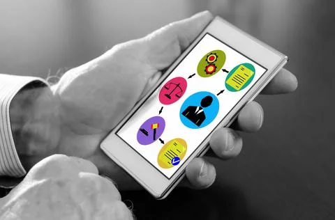 Document validation process concept on a smartphone Stock Photos