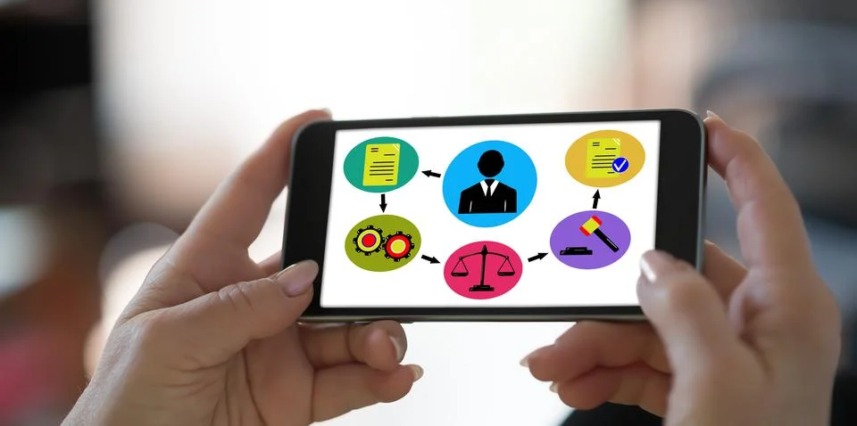 Document validation process concept on a smartphone Stock Photos