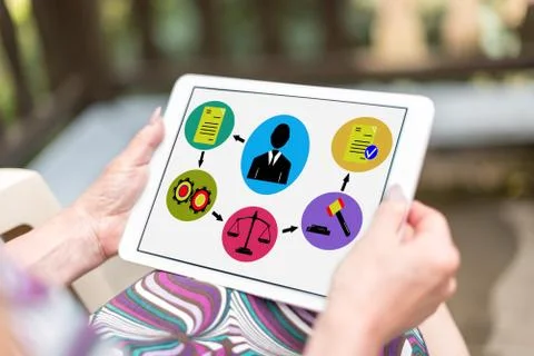 Document validation process concept on a tablet Stock Photos