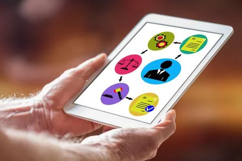 Document validation process concept on a tablet Stock Photos