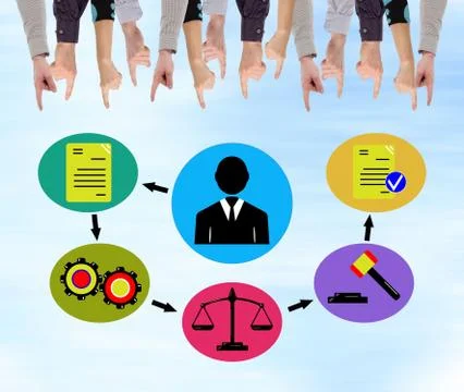 Document validation process concept on a wall Stock Photos