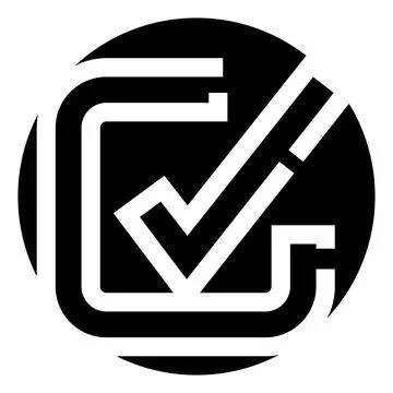 Document validation task complete check mark agreement Stock Illustration