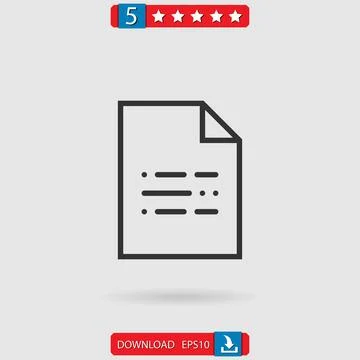 Document vector icon Stock Illustration