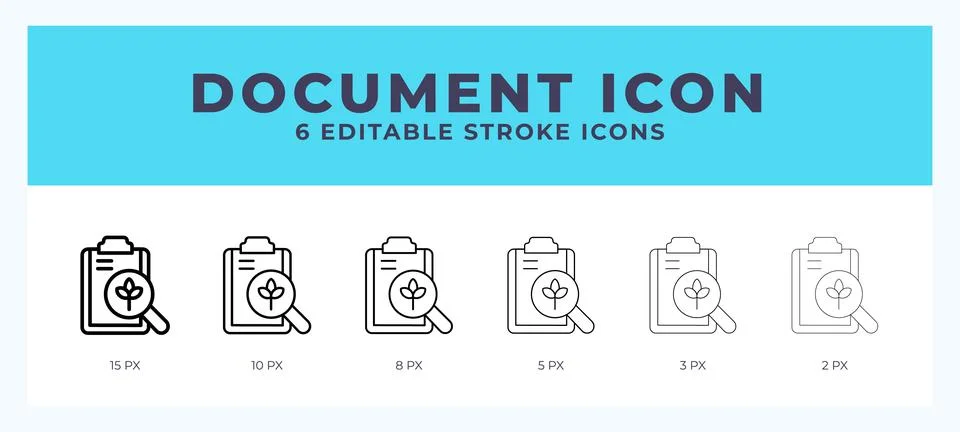 Document vector icon for web and app. Editable stroke vector illustration Stock Illustration