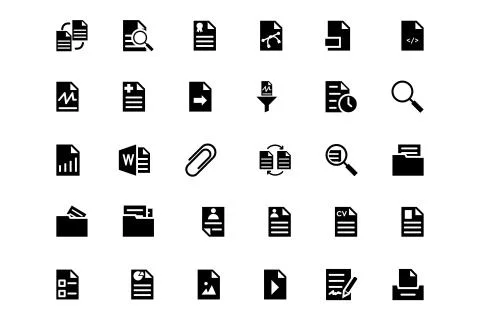 Document Vector Icons Collection Stock Illustration