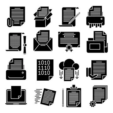 Document vector icons set Stock Illustration