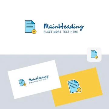 Document vector logotype with business card template. Elegant corporate ident Ilustración de archivo