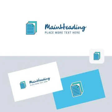 Document vector logotype with business card template. Elegant corporate ident Ilustración de archivo