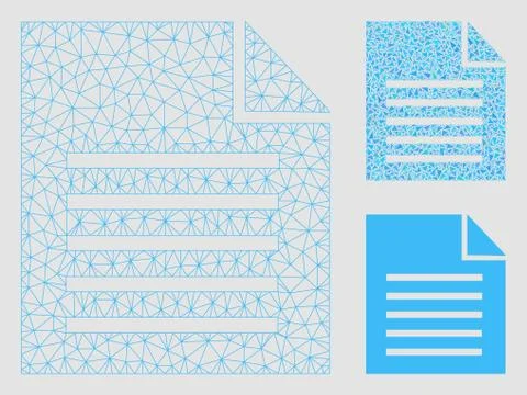 Document Vector Mesh 2D Model and Triangle Mosaic Icon Stock Illustration