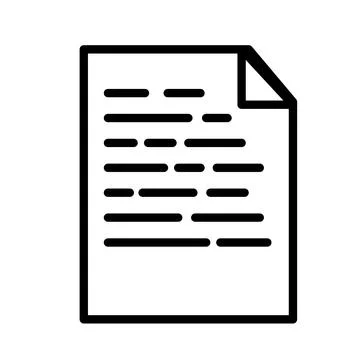 Document vector symbol icon paper and file sign business. Office data line .. Stock Illustration