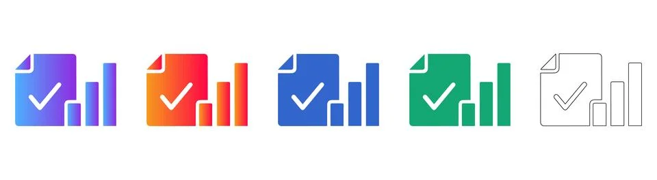 Document Verification and Analysis Icons 库存插图