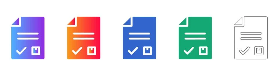 Document Verification and Approval Icons イラスト素材