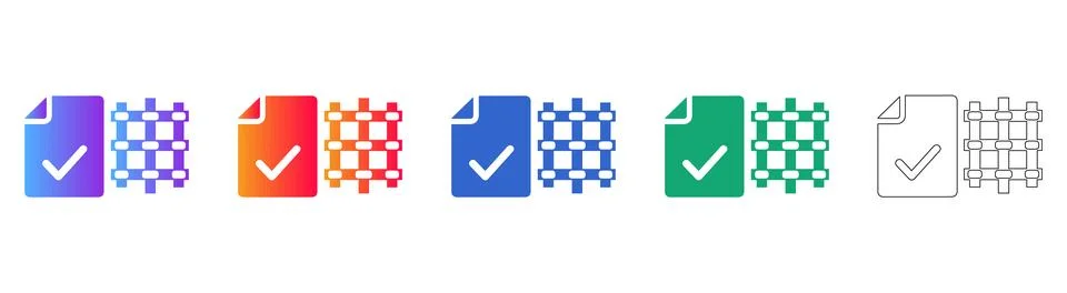 Document Verification and Grid Icons Stock Illustration