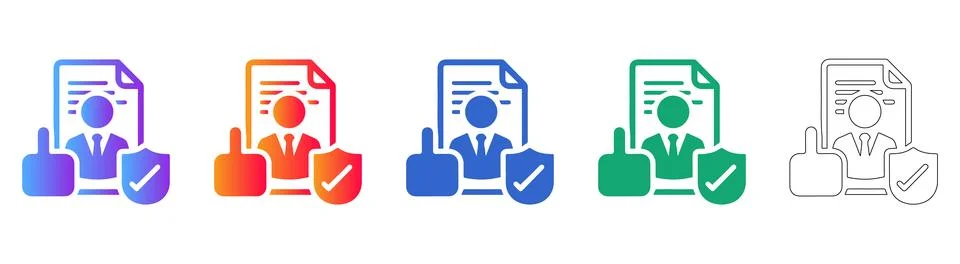 Document Verification and Security Icons Stock Illustration