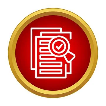 Document verification audit approval searching checking icon Illustrazione stock