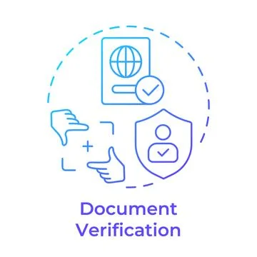 Document verification blue gradient concept icon Stock Illustration