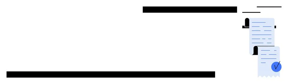 Document Verification Concept with Checkmark and Text Blocks Stockillustratie