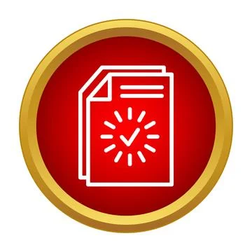 Document verification icon confirming successful approval process 库存插图