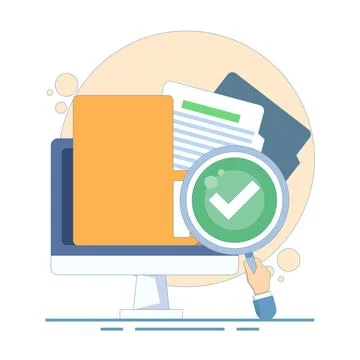 Document Verification Implementation Concept Stock Illustration