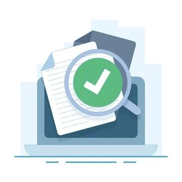Document Verification Implementation Concept Stock Illustration