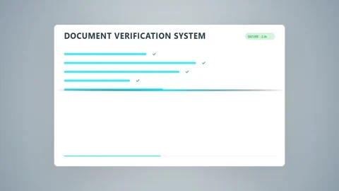 Document Verification Interface with Secure Scanning Checks Stock Footage 341342817