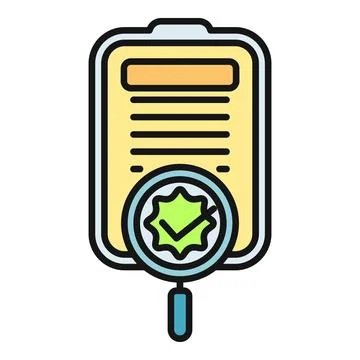 Document verification magnifying glass checking compliance report イラスト素材