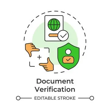 Document verification multi color concept icon Illustrazione stock