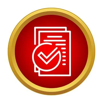 Document verification process with approved check mark Stock Illustration