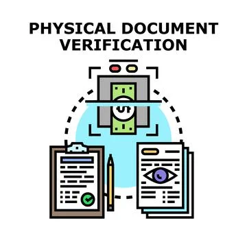 Document verification process for identity and financial security Illustrazione stock
