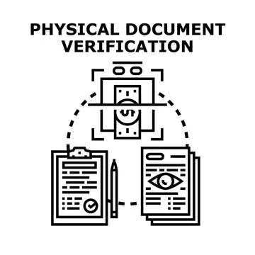Document verification process for identity and financial security Stock Illustration