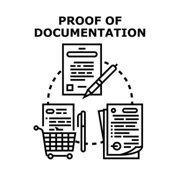 Document verification process with legal and financial papers Stock Illustration