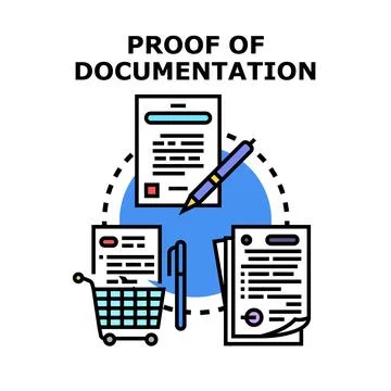 Document verification process with legal and financial papers Stock Illustration