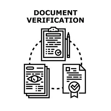 Document verification process presenting approval and validation concepts Stock Illustration