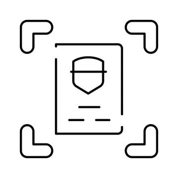 Document verification scanning for digital identification security Stockillustratie