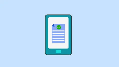 Document Verified Icon, Document Icon 2d Animation with Alpha Matte Stock Footage 336161508